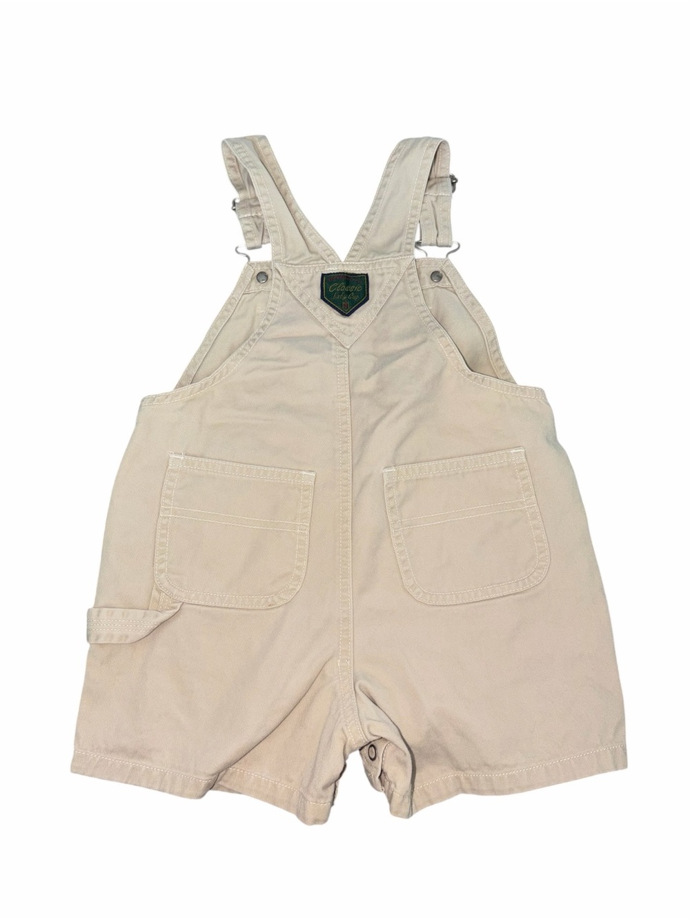EUC 🔥 Vintage 90s Classic Baby Gap Khaki Shortalls 24-36 months Preppy Overalls